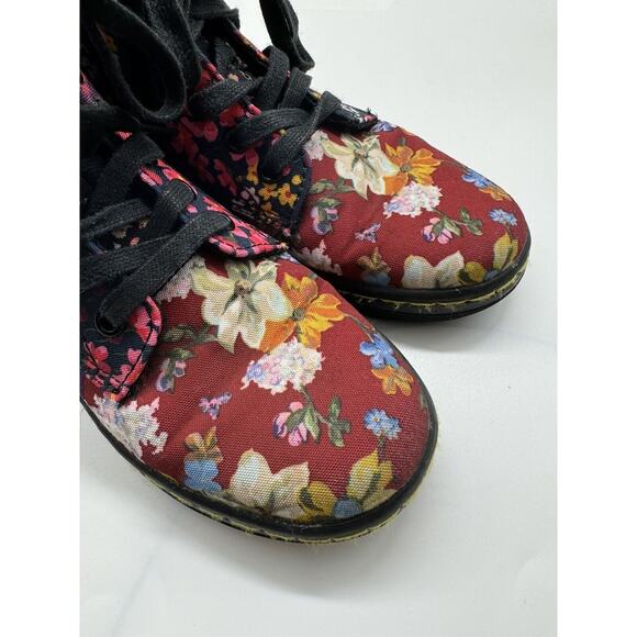 Dr. Martens Maelly Dark Floral Canvas Upper High Top Combat Boots Women’s Size 5 - Picture 5 of 12